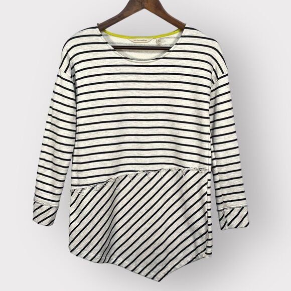 Soft Surroundings Tunic Top Women XS Blue Asymmetric Striped Nautical P74 - Picture 1 of 12